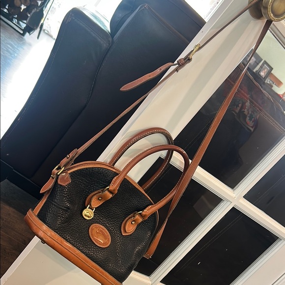 Dooney & Bourke Black and Tan Leather Satchel - Picture 3 of 11